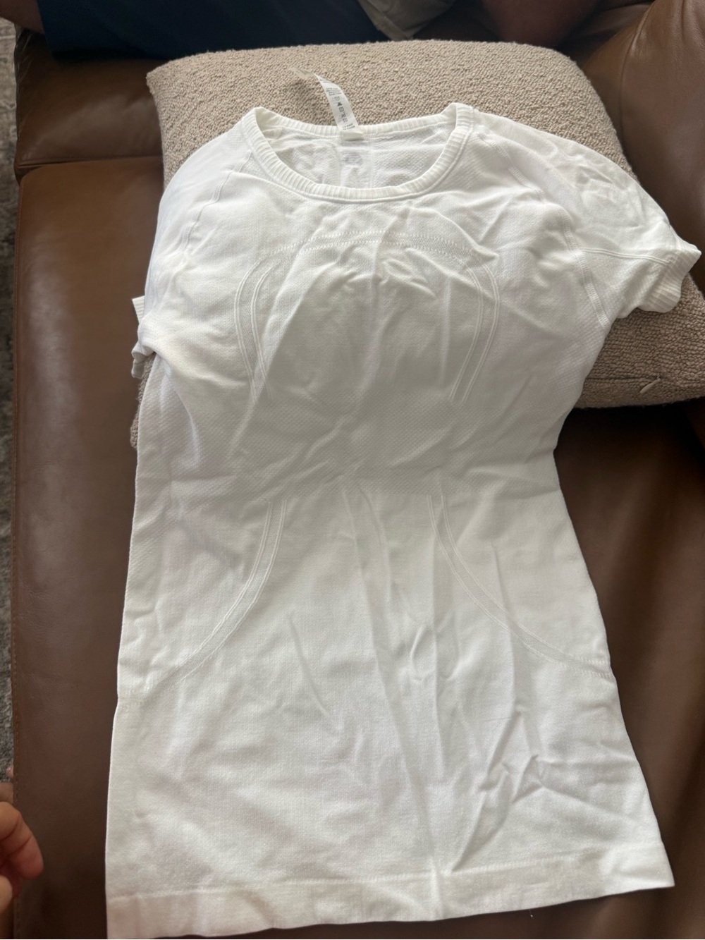 Lululemon White Short Sleeve Seam-Detail Tee size 2